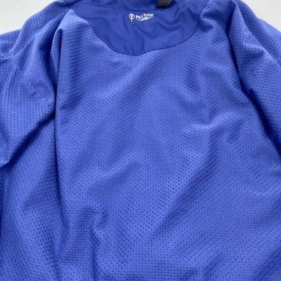 Men's Performance Golf "Pro Tour" Blue Mesh-Lined Jacket w-Removable Sleeves - Picture 7 of 8